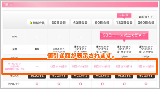月額会員登録画面